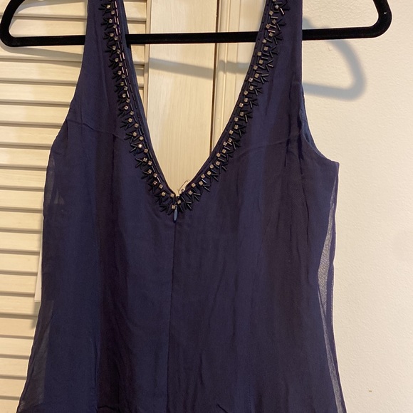 Flared Mini Dress with Sequin Neckline - Picture 5 of 5